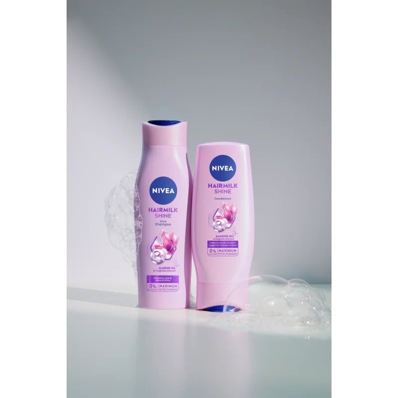 Nivea Hairmilk Natural Shine negovalni balzam 200 ml