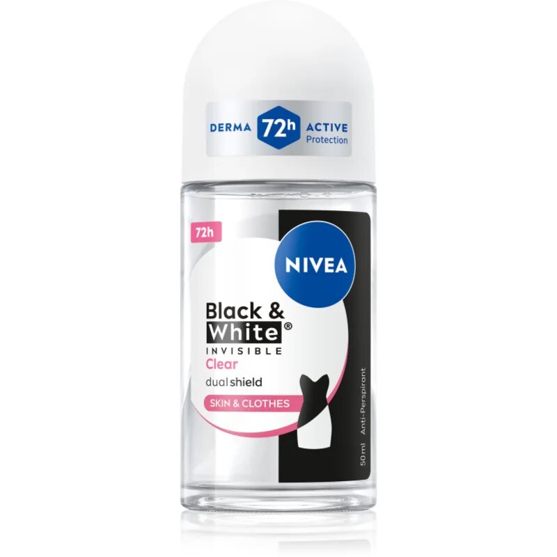 Nivea Invisible Black & White Clear anti-transpirant roll-on za ženske 50 ml