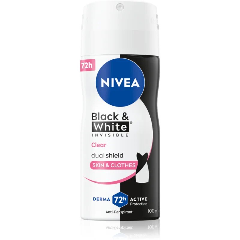 Nivea Invisible Black & White Clear antiperspirant v pršilu za ženske 100 ml