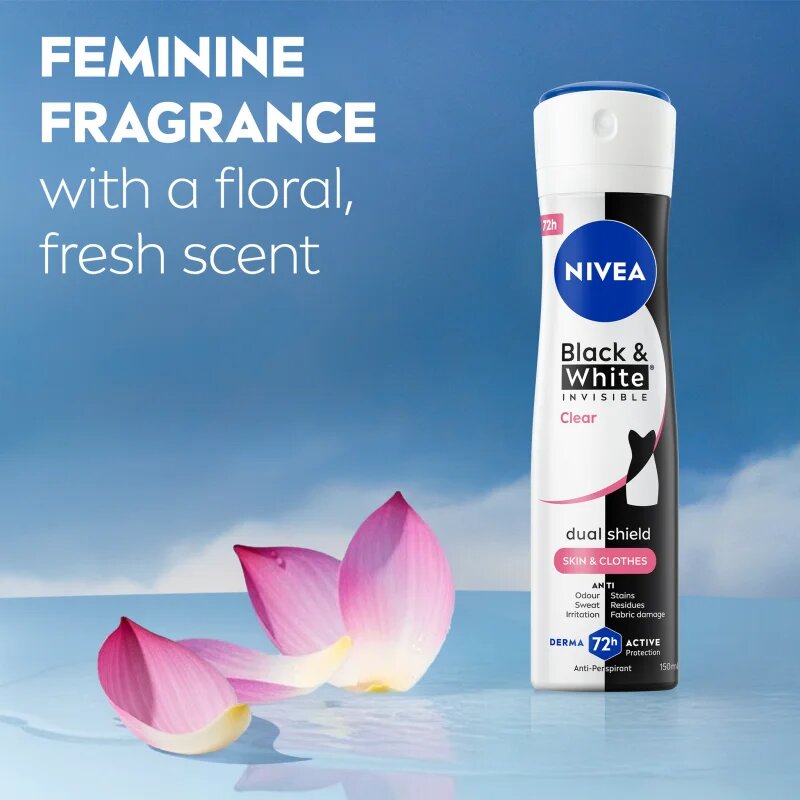 Nivea Invisible Black & White Clear antiperspirant v pršilu za ženske 150 ml