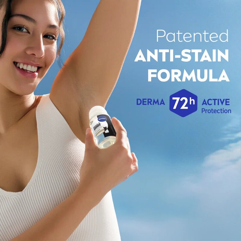 Nivea Invisible Black & White Silky Smooth anti-transpirant roll-on za ženske 50 ml