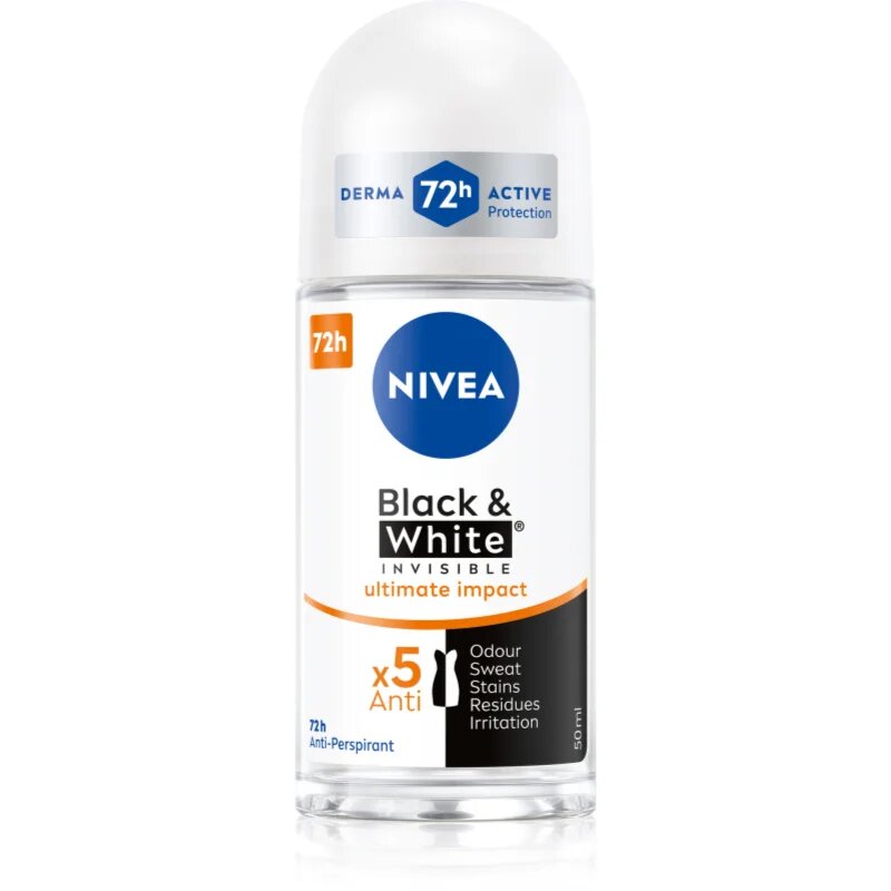 Nivea Invisible Black & White Ultimate Impact anti-transpirant roll-on za ženske 50 ml
