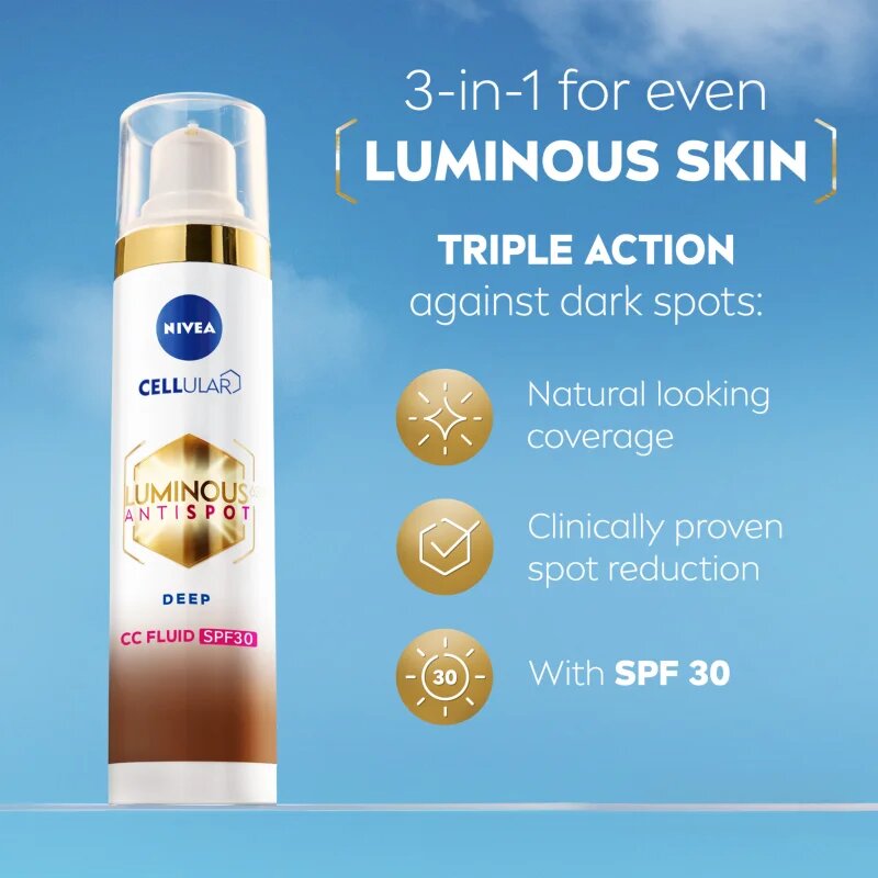 Nivea Luminous 630 Anti Spot posvetlitvena CC krema SPF 30 odtenek Deep 40 ml