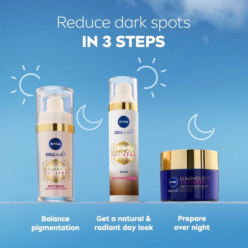 Nivea Luminous 630 Anti Spot posvetlitvena CC krema SPF 30 odtenek Deep 40 ml