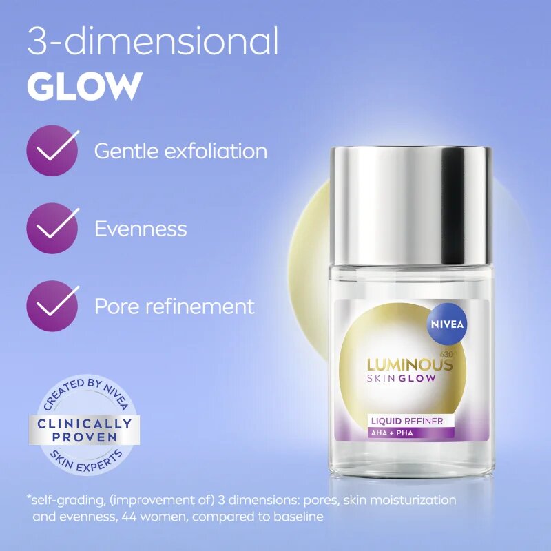 Nivea Luminous 630 Skin Glow gladilna nega za osvetlitev kože 100 ml