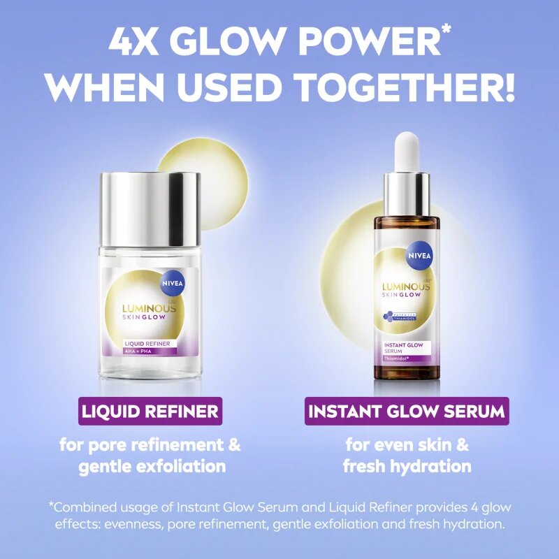 Nivea Luminous 630 Skin Glow gladilna nega za osvetlitev kože 100 ml