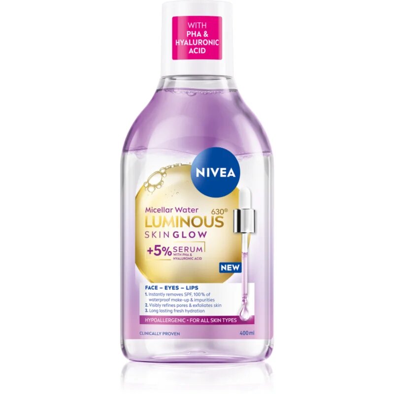 Nivea Luminous Skin Glow čistilna micelarna voda za osvetlitev kože 400 ml