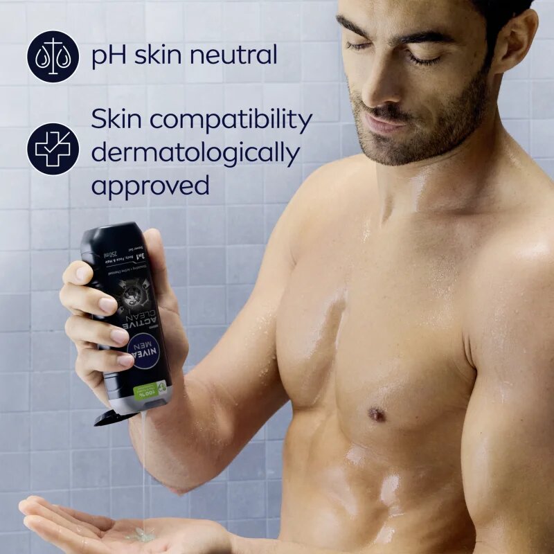 Nivea MEN Active Clean gel za prhanje za moške 500 ml