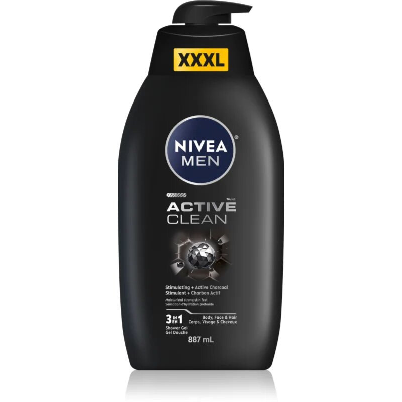 Nivea MEN Active Clean gel za prhanje za moške 887 ml