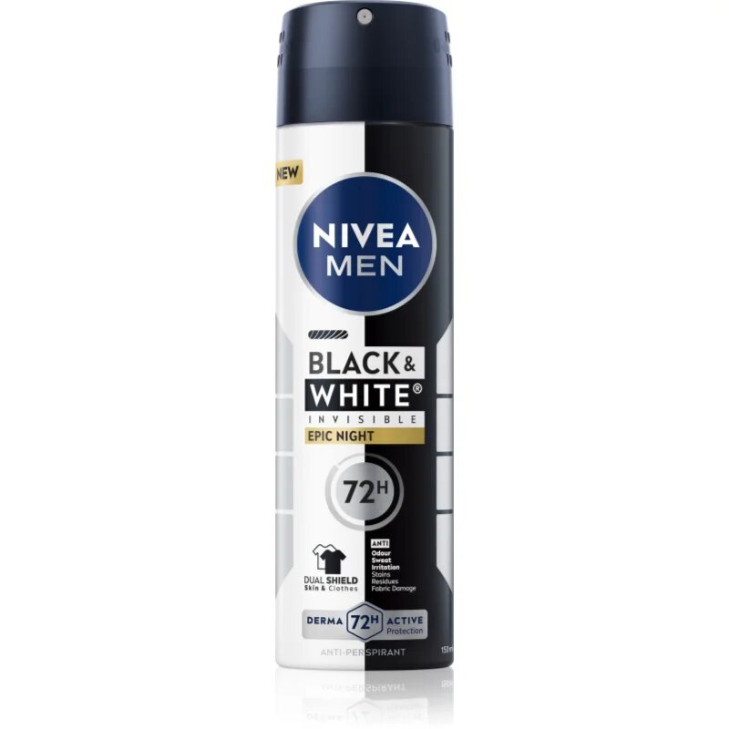 Nivea MEN Black & White Epic Night antiperspirant v pršilu za moške 150 ml