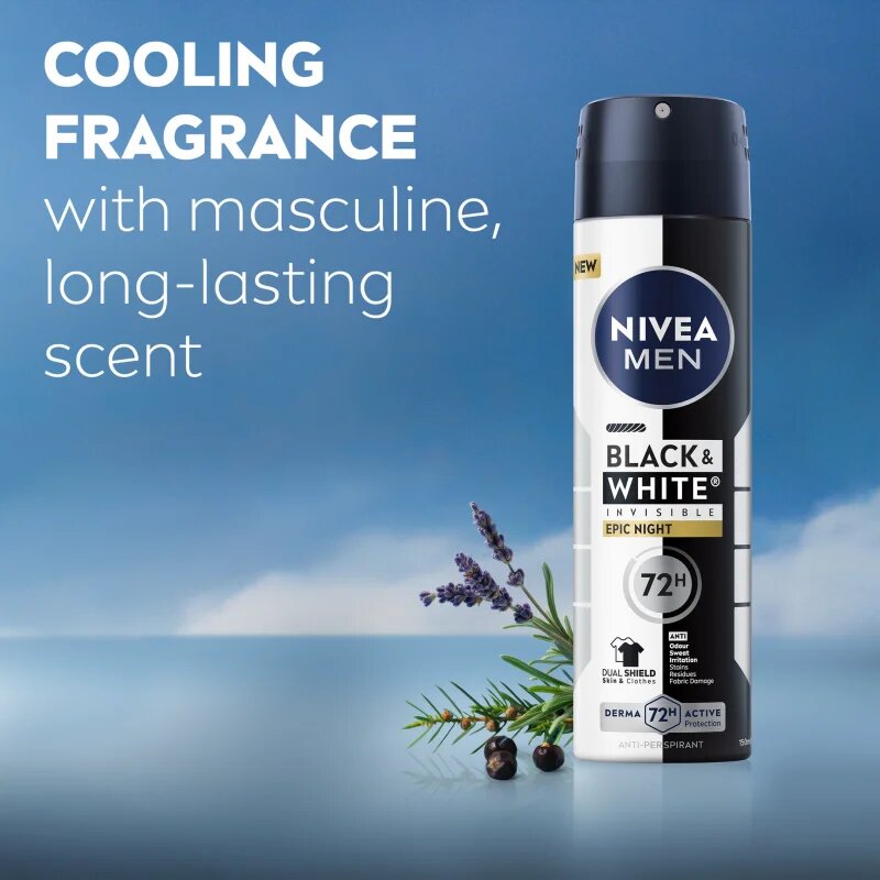 Nivea MEN Black & White Epic Night antiperspirant v pršilu za moške 200 ml