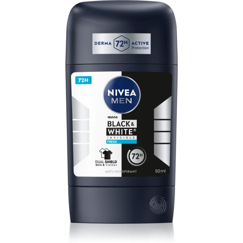 Nivea MEN Black & White Invisible Fresh trdi antiperspirant za moške 50 ml
