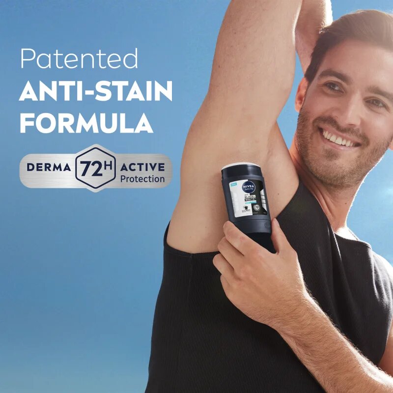 Nivea MEN Black & White Invisible Fresh trdi antiperspirant za moške 50 ml