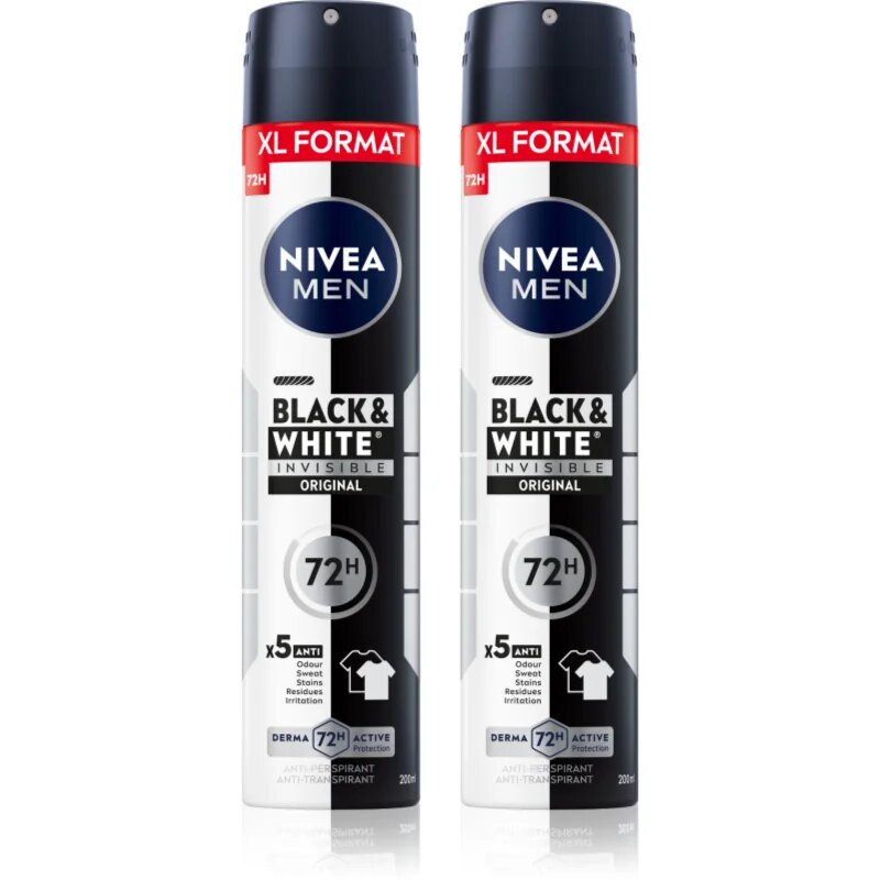 Nivea MEN Black & White Invisible Original antiperspirant v pršilu ugodno pakiranje