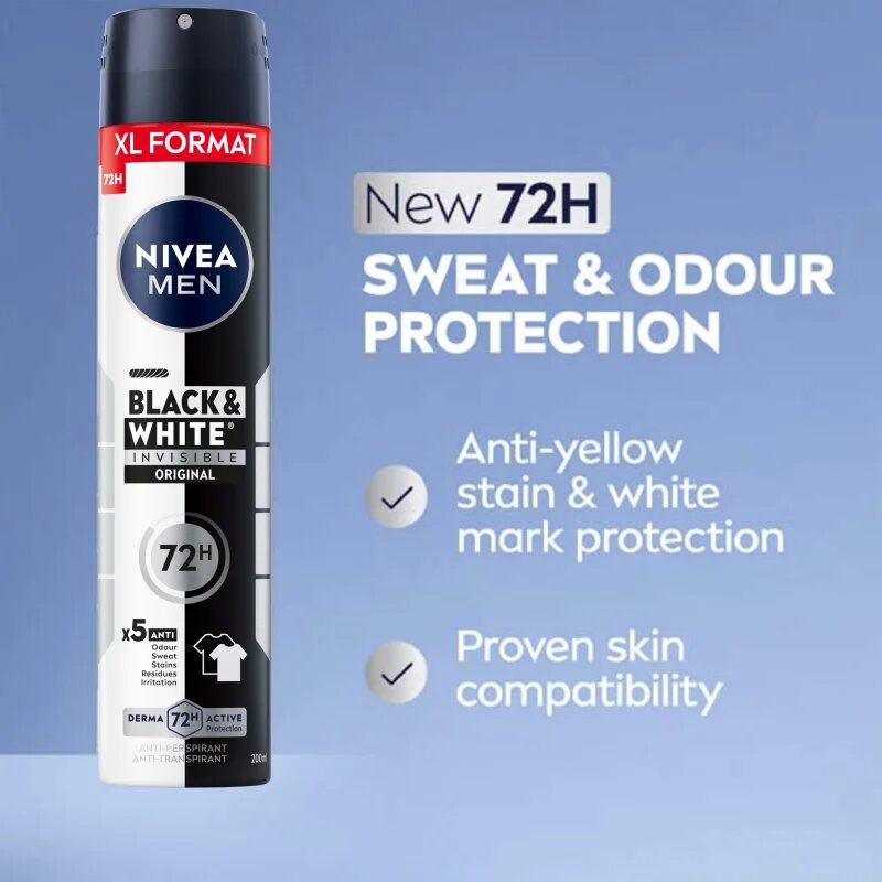 Nivea MEN Black & White Invisible Original antiperspirant v pršilu ugodno pakiranje