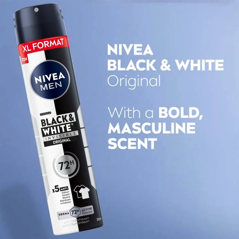 Nivea MEN Black & White Invisible Original antiperspirant v pršilu ugodno pakiranje