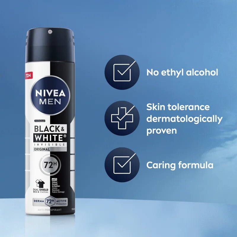 Nivea Men Black & White Invisible Original antiperspirant v pršilu za moške 200 ml