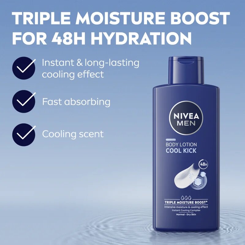 Nivea MEN Cool Kick vlažilni losjon za telo 400 ml