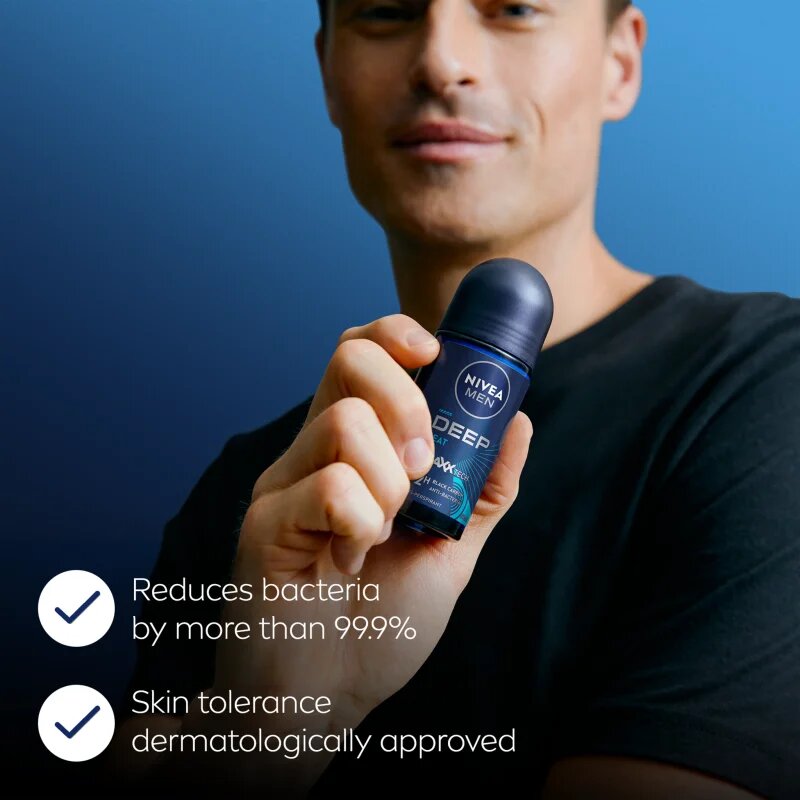 Nivea MEN Deep Beat anti-transpirant roll-on 72 ur za moške 50 ml
