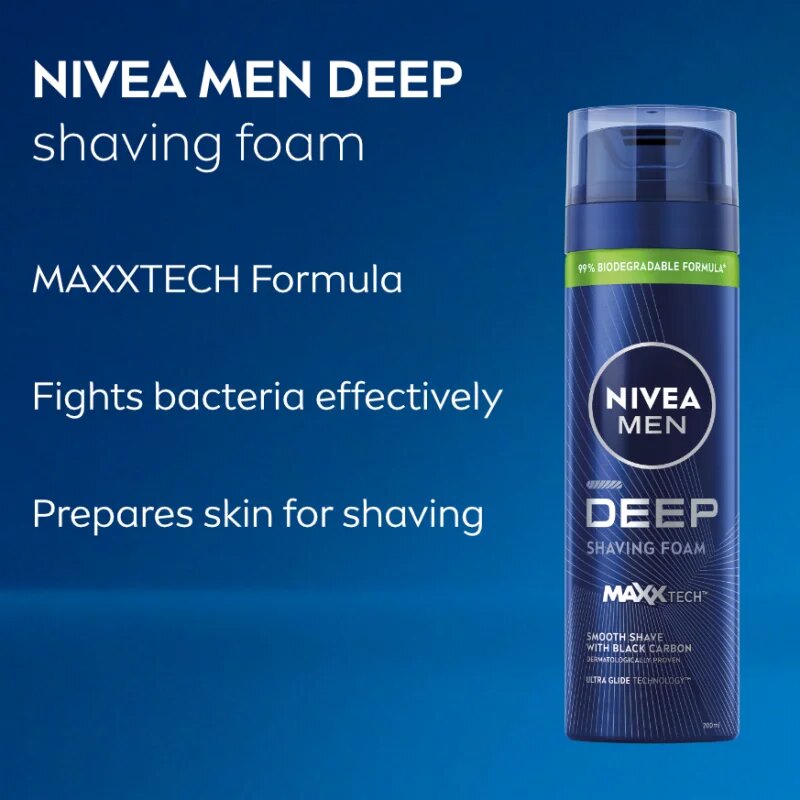 Nivea MEN Deep pena za britje za moške 200 ml