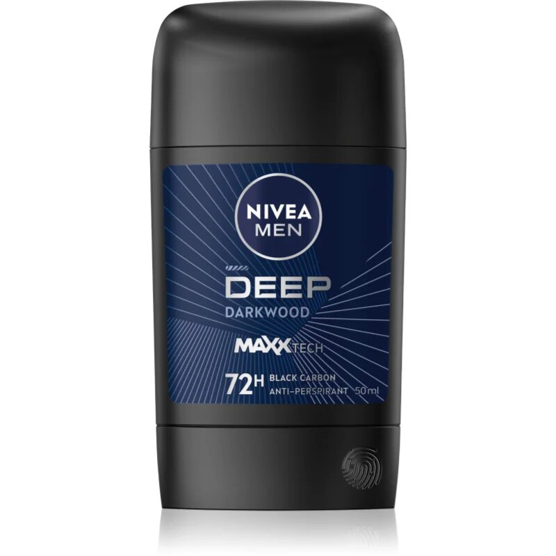 Nivea MEN Deep trdi antiperspirant za moške Black Carbon Dark Wood 50 ml