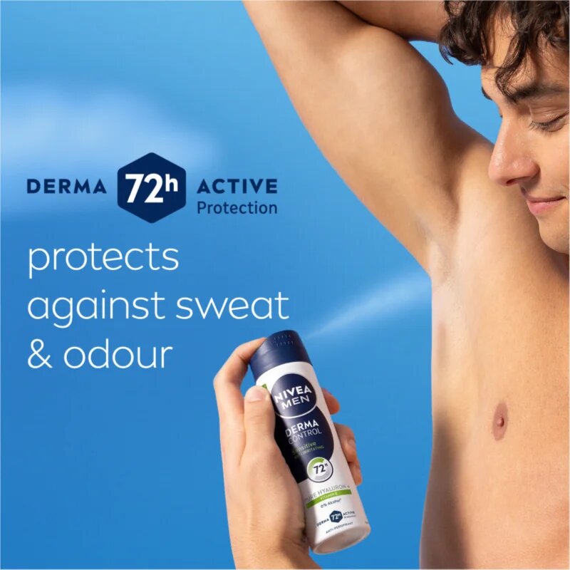 Nivea MEN Derma Control Sensitive antiperspirant v pršilu za občutljivo kožo 150 ml