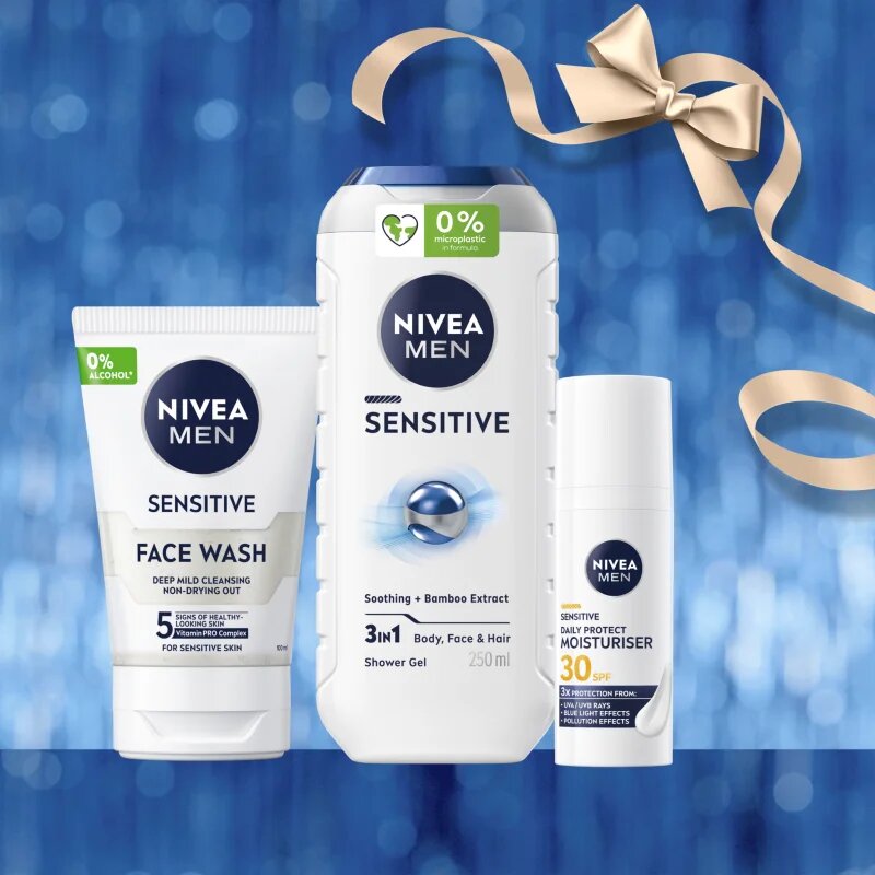 Nivea MEN Feel Nurtured darilni set za telo in obraz
