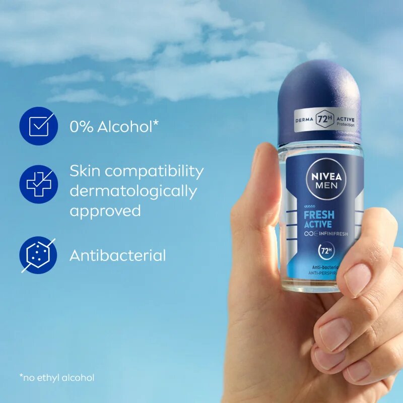 Nivea MEN Fresh Active anti-transpirant roll-on za moške 50 ml