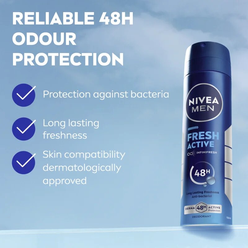 Nivea MEN Fresh Active deodorant v pršilu za moške 200 ml