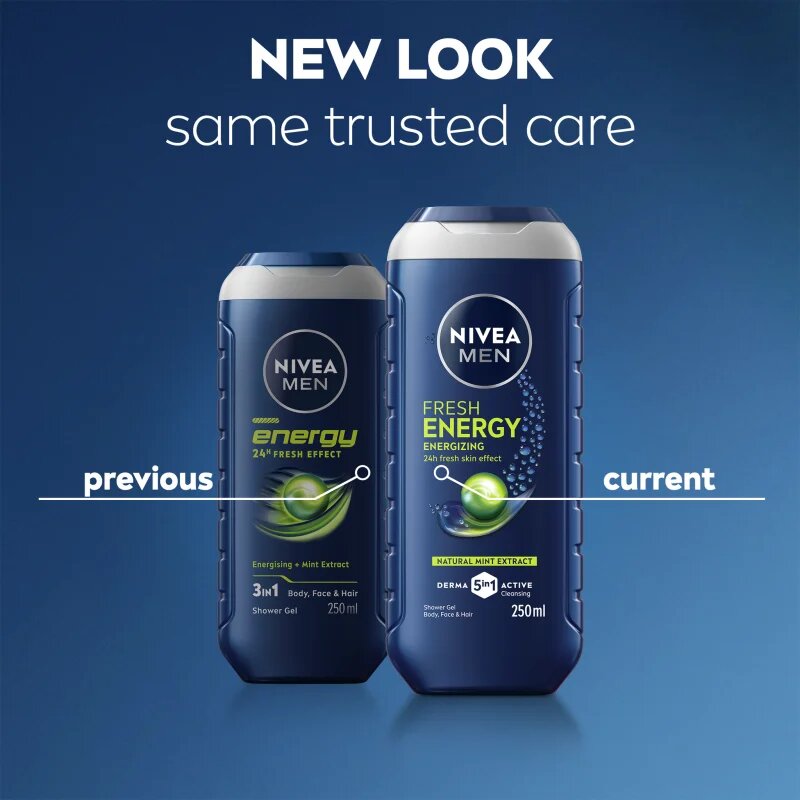 Nivea MEN Fresh Energy gel za prhanje za moške 500 ml