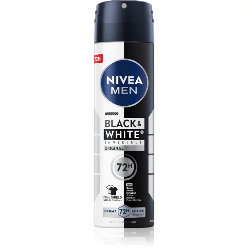 Nivea MEN Invisible Black & White antiperspirant v pršilu za moške 150 ml