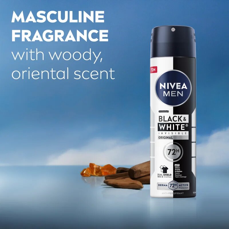 Nivea MEN Invisible Black & White antiperspirant v pršilu za moške 150 ml