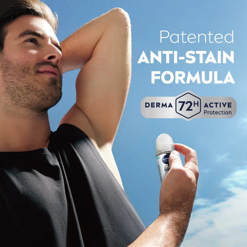 Nivea MEN Invisible Black & White Fresh anti-transpirant roll-on za moške 50 ml