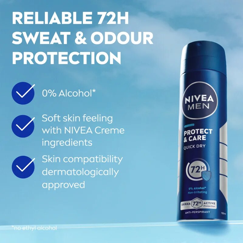 Nivea Men Protect & Care antiperspirant v pršilu za moške 150 ml