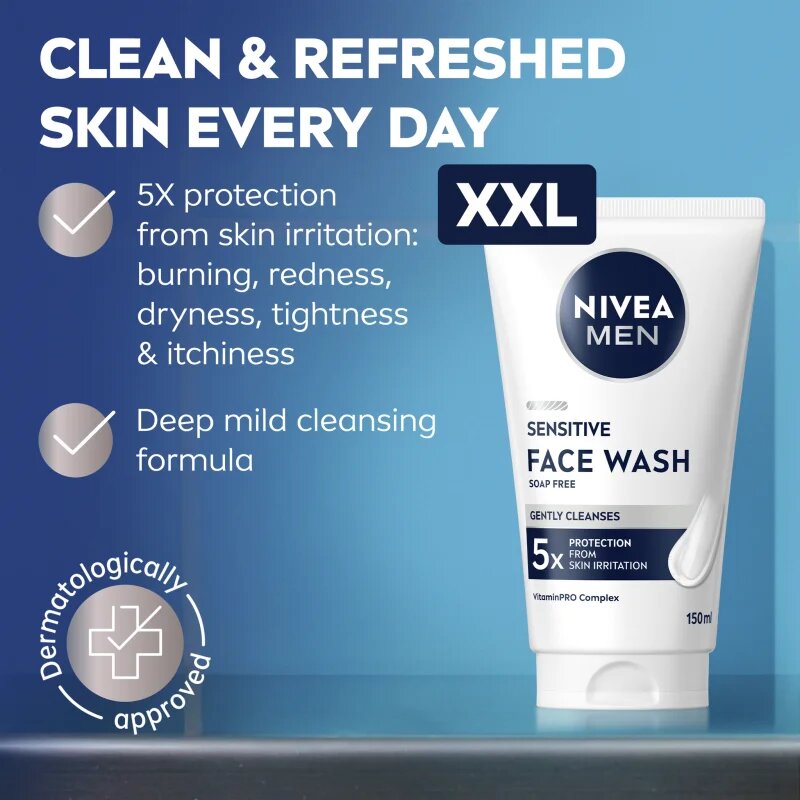 Nivea MEN Sensitive čistilni gel za občutljivo kožo 150 ml