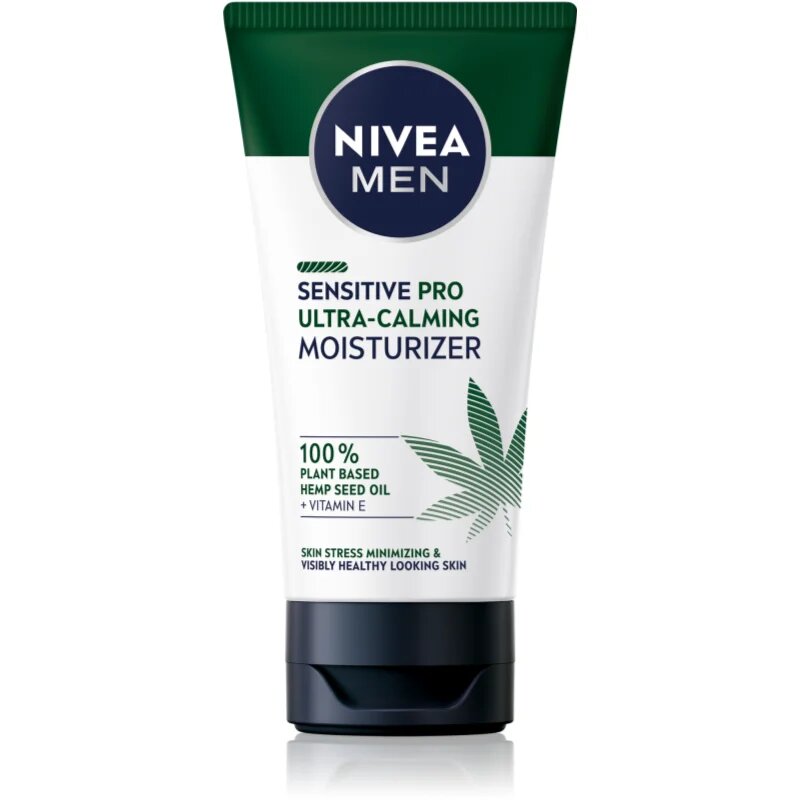 Nivea MEN Sensitive Hemp pomirjajoča krema za obraz s konopljinim oljem za moške 75 ml
