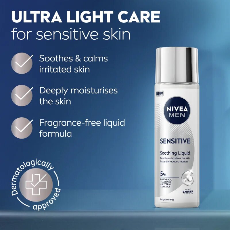 Nivea MEN Sensitive ultra lahek fluid za pomiritev kože 100 ml