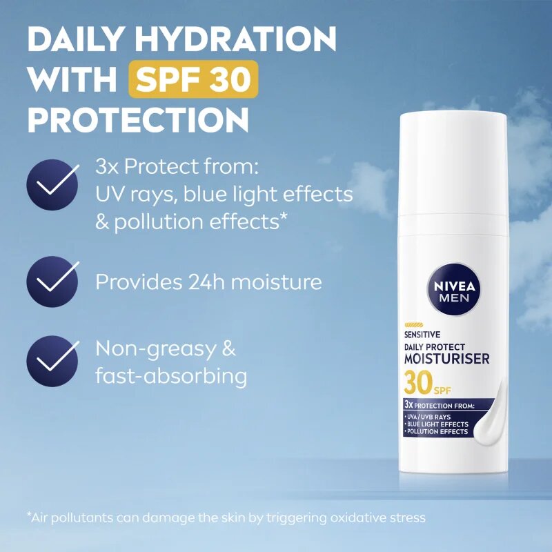 Nivea MEN Sensitive vlažilna dnevna krema SPF 30 50 ml