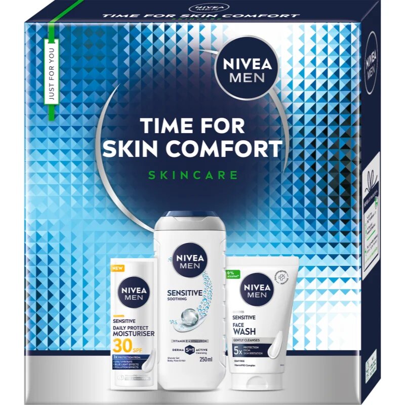Nivea MEN Time for Skin Comfort darilni set za obraz in telo