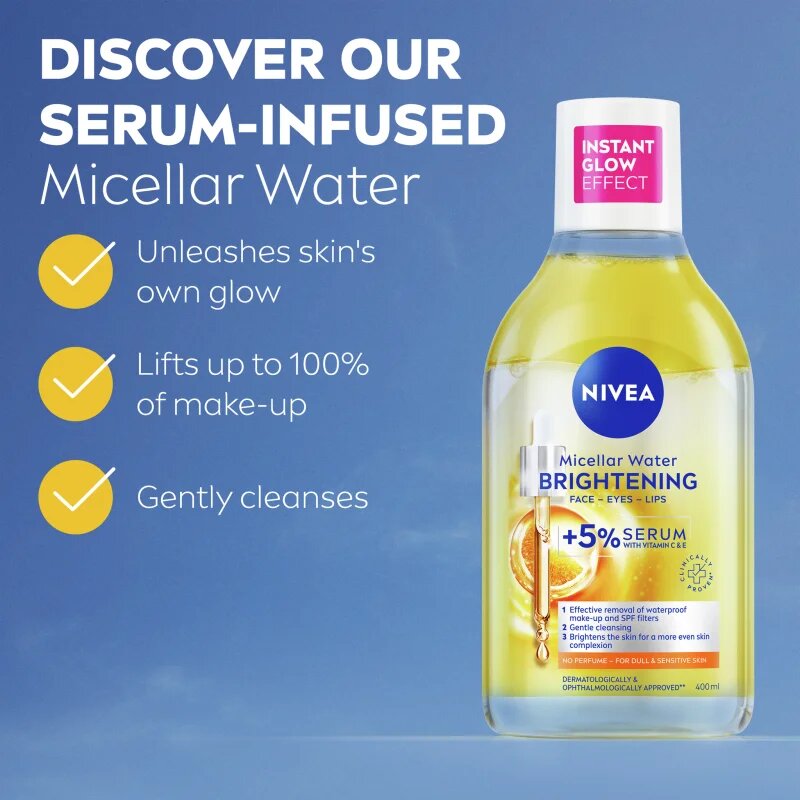 Nivea Micellar Brightening čistilna micelarna voda za osvetlitev kože 400 ml