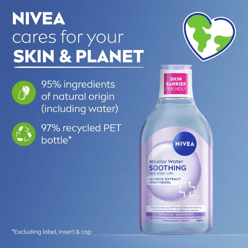 Nivea Micellar Soothing micelarna čistilna voda za občutljivo kožo 100 ml