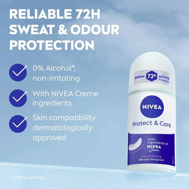 Nivea Protect & Care anti-transpirant roll-on za ženske 50 ml