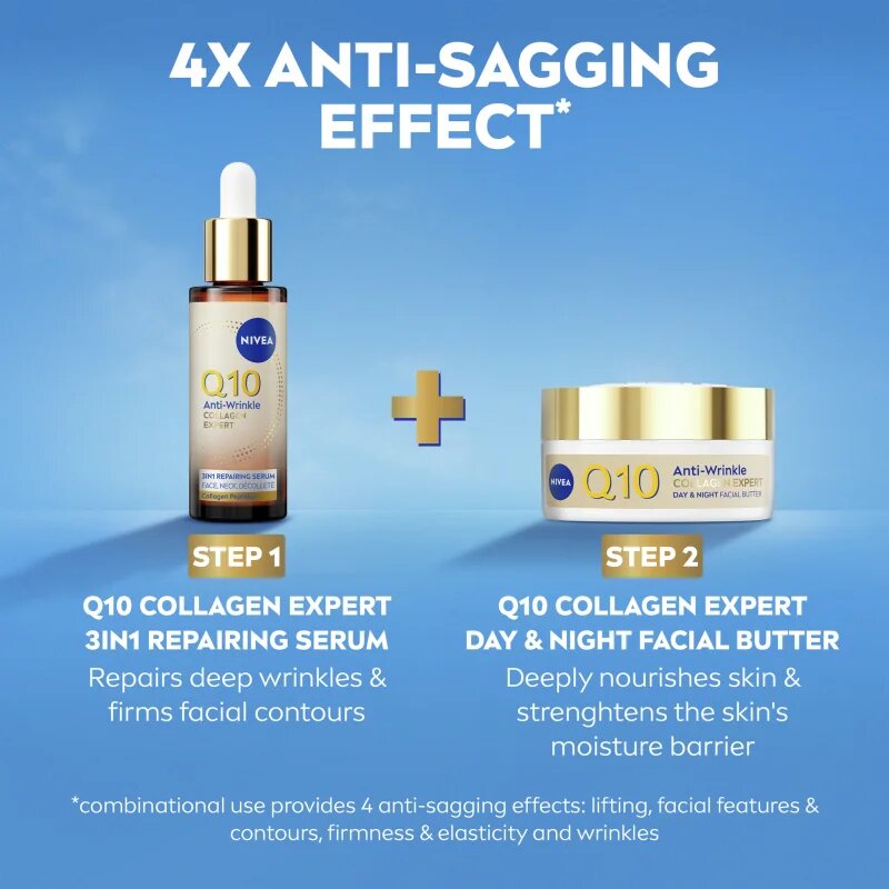 Nivea Q10 Anti-Wrinkle Collagen Expert globinsko hranilno maslo proti gubam 50 ml