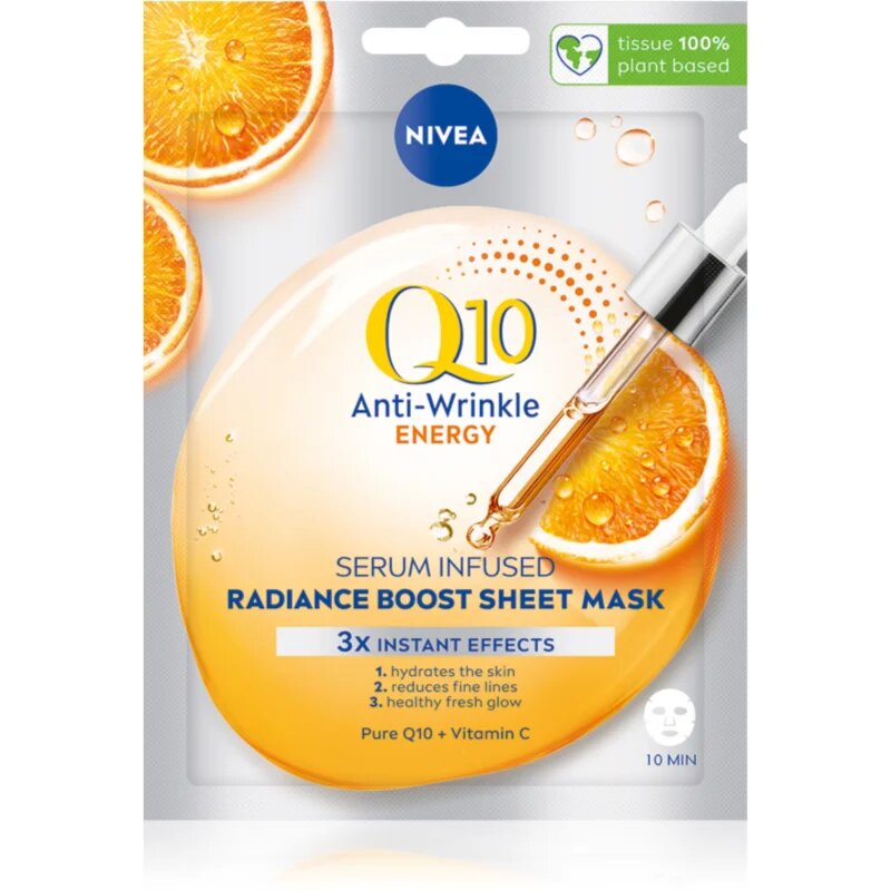 Nivea Q10 Energy maska iz platna proti gubam 1 kos