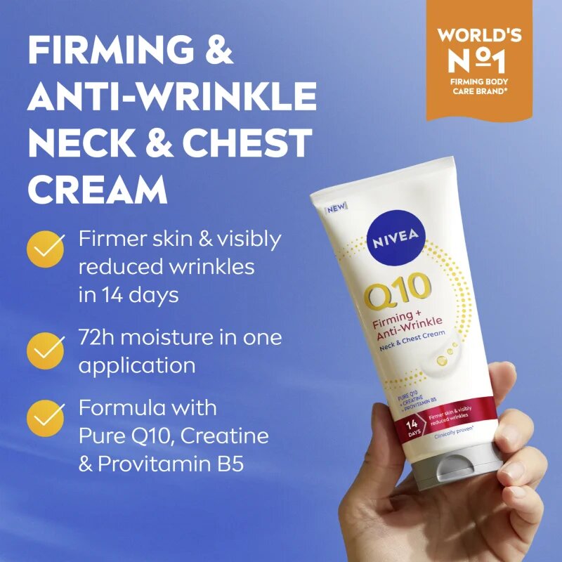 Nivea Q10 Firming + Anti-Wrinkle učvrstitvena krema za vrat in dekolte 200 ml
