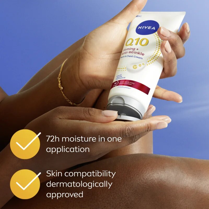 Nivea Q10 Firming + Anti-Wrinkle učvrstitvena krema za vrat in dekolte 200 ml