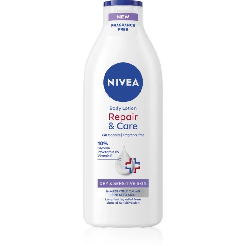 Nivea Repair & Care Sensitive pomirjevalni losjon za telo za suho in občutljivo kožo 400 ml