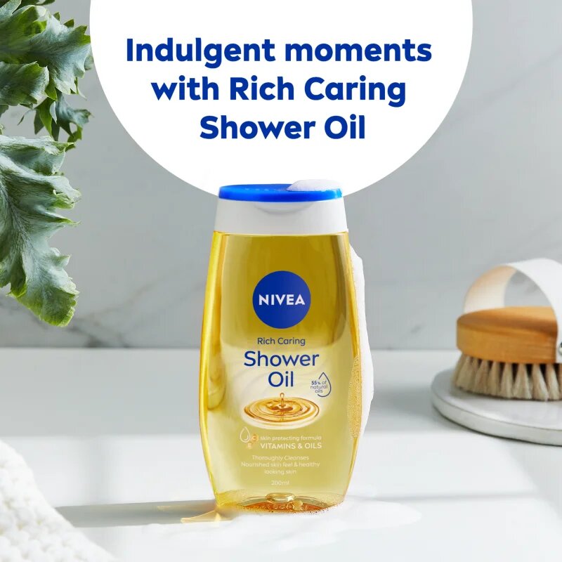 Nivea Rich Care olje za prhanje za suho kožo 3 x 200 ml
