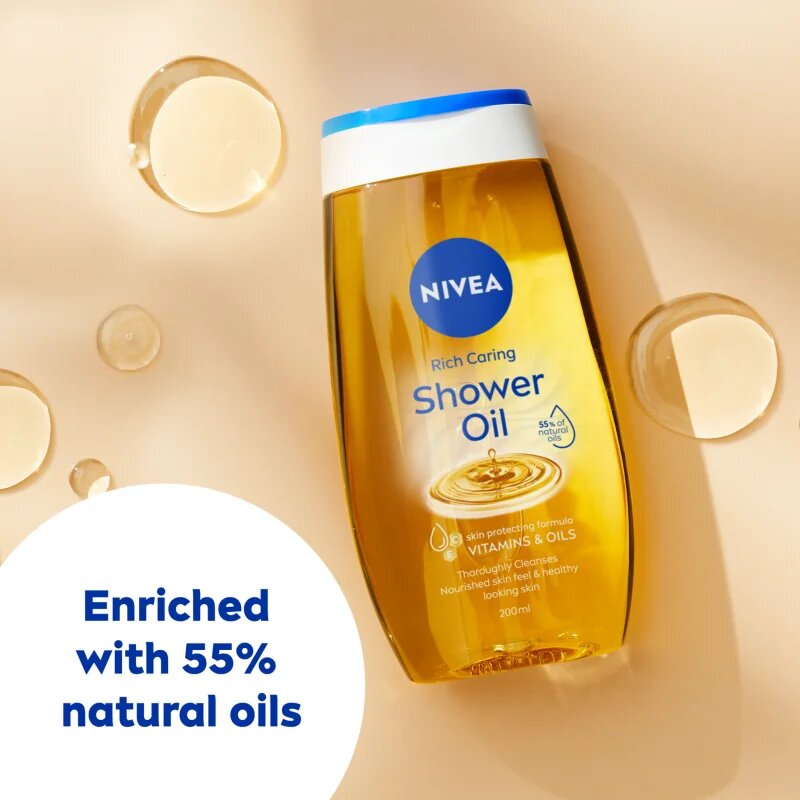 Nivea Rich Care olje za prhanje za suho kožo 3 x 200 ml