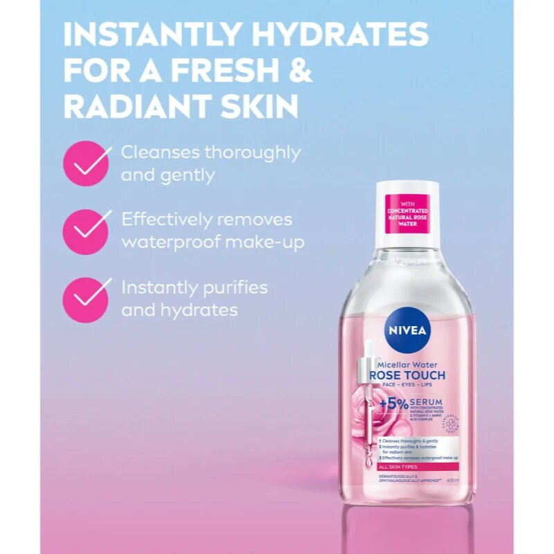 Nivea Rose Touch dvofazna micelarna voda 400 ml